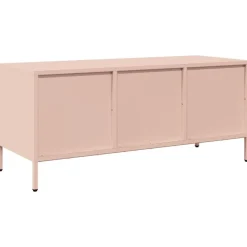 vidaXL Mueble para TV acero laminado en frío 101,5x39x43,5 cm Rosa Hot