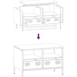 vidaXL Muebles Tv-Mueble para TV acero laminado en frío 68x39x43,5 cm