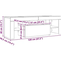 vidaXL Muebles Tv-Mueble para TV con luces LED 120x35x40 cm