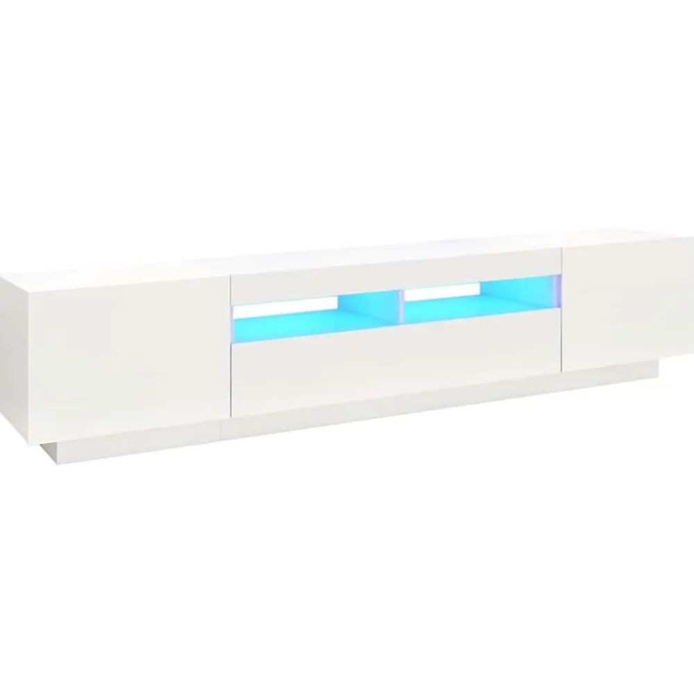 vidaXL Mueble para TV con luces LED 200x35x40 cm Blanco Best