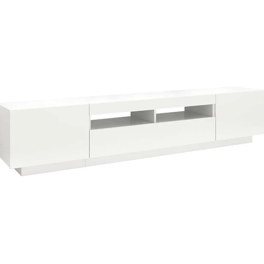 vidaXL Mueble para TV con luces LED 200x35x40 cm Blanco Best