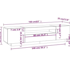 vidaXL Muebles Tv-Mueble para TV con luces LED 160x35x40 cm