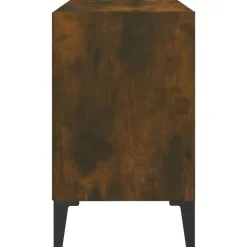 vidaXL Mueble para TV con patas de metal 69,5x30x50 cm Roble ahumado New