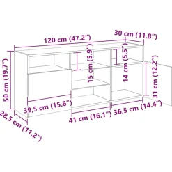 vidaXL Muebles Tv-Mueble para TV con luces LED 120x30x50 cm
