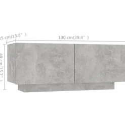 vidaXL Muebles Tv-Mueble para TV con luces LED gris hormigón 300x35x40 cm