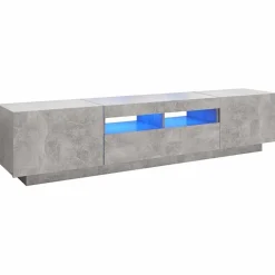 vidaXL Muebles Tv-Mueble para TV con luces LED gris hormigón 180x35x40 cm