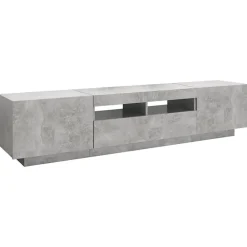 vidaXL Muebles Tv-Mueble para TV con luces LED gris hormigón 180x35x40 cm