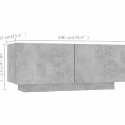 vidaXL Muebles Tv-Mueble para TV con luces LED gris hormigón 180x35x40 cm