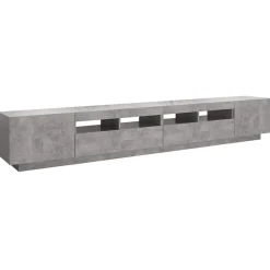 vidaXL Mueble para TV con luces LED gris hormigón 260x35x40 cm Gris hormig&oacute;n Discount