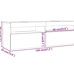 vidaXL Mueble para TV con luces LED 120x35x40 cm Blanco Online