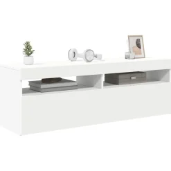 vidaXL Mueble para TV con luces LED 120x35x40 cm Blanco Online