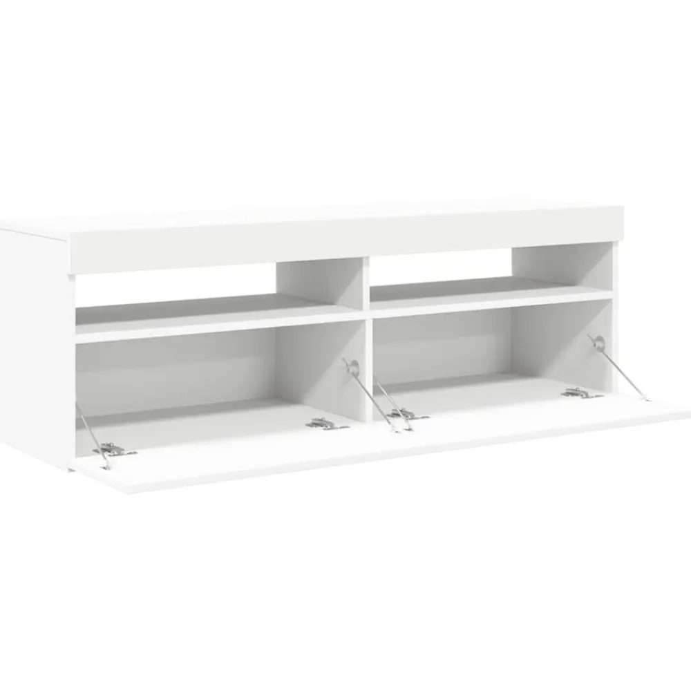 vidaXL Mueble para TV con luces LED 120x35x40 cm Blanco Online