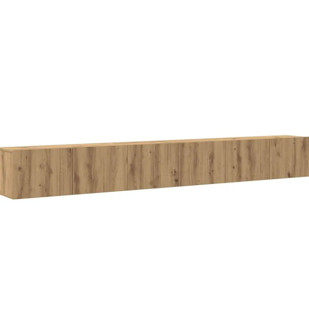 vidaXL Muebles Tv-Mueble para TV de pared madera contrachapada artesanal 3 piezas