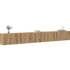 vidaXL Muebles Tv-Mueble para TV de pared madera contrachapada artesanal 3 piezas