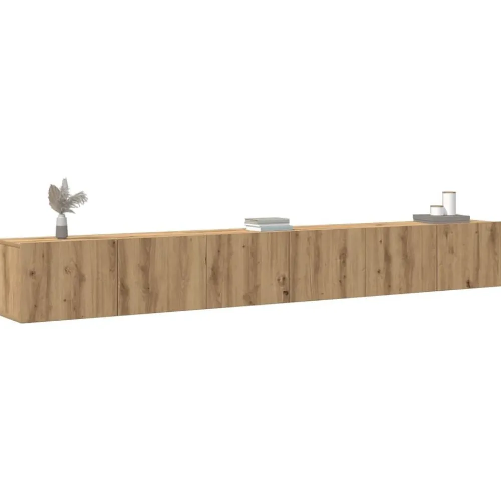 vidaXL Muebles Tv-Mueble para TV de pared madera contrachapada artesanal 3 piezas