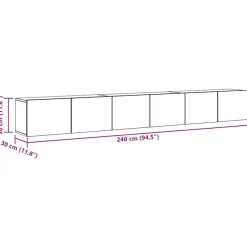vidaXL Muebles Tv-Mueble para TV de pared madera contrachapada artesanal 3 piezas