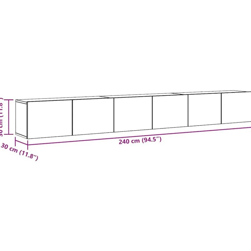 vidaXL Muebles Tv-Mueble para TV de pared madera contrachapada artesanal 3 piezas