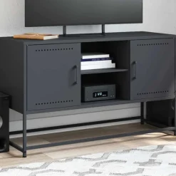 vidaXL Mueble para TV de acero gris 100,5x39x60,5 cm Antracita New