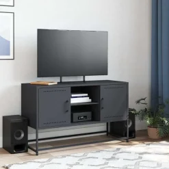 vidaXL Mueble para TV de acero gris 100,5x39x60,5 cm Antracita New