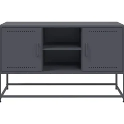 vidaXL Mueble para TV de acero gris 100,5x39x60,5 cm Antracita New