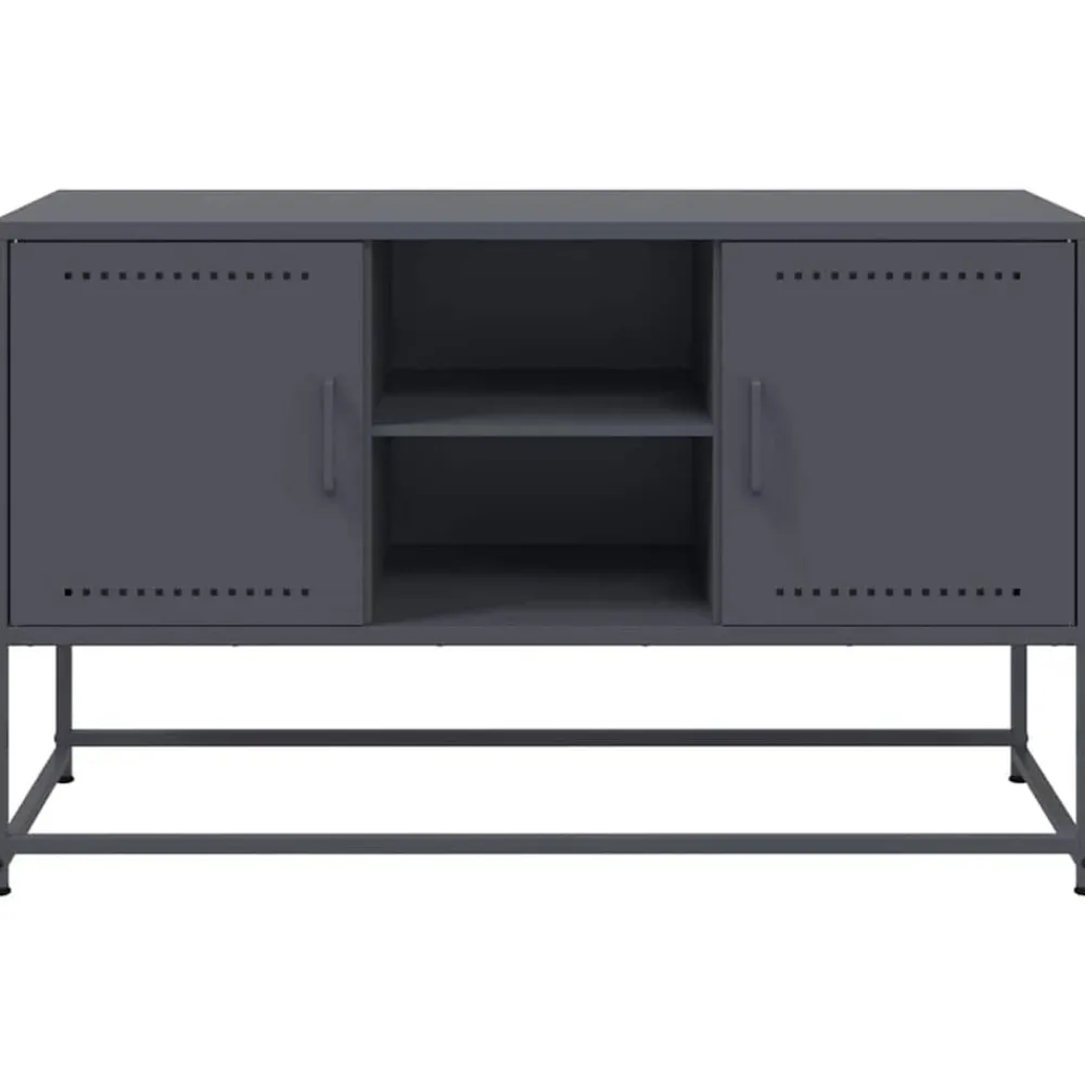 vidaXL Mueble para TV de acero gris 100,5x39x60,5 cm Antracita New