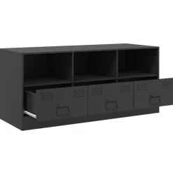 vidaXL Mueble para TV de acero 99x39x44 cm Negro Clearance