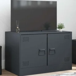 vidaXL Muebles Tv-Mueble para TV de acero gris 67x39x44 cm