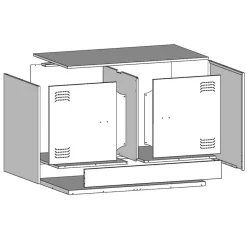 vidaXL Muebles Tv-Mueble para TV de acero gris 67x39x44 cm
