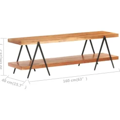 vidaXL Mueble para TV de madera maciza de acacia 160x40x50 cm New