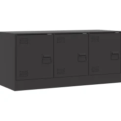 vidaXL Mueble para TV de acero 99x39x44 cm Negro Clearance