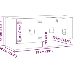 vidaXL Mueble para TV de acero 99x39x44 cm Negro Clearance