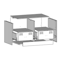 vidaXL Mueble para TV de acero 67x39x44 cm Verde oliva Best