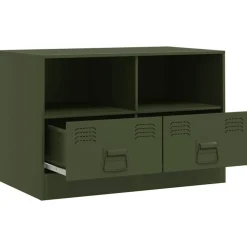 vidaXL Mueble para TV de acero 67x39x44 cm Verde oliva Best