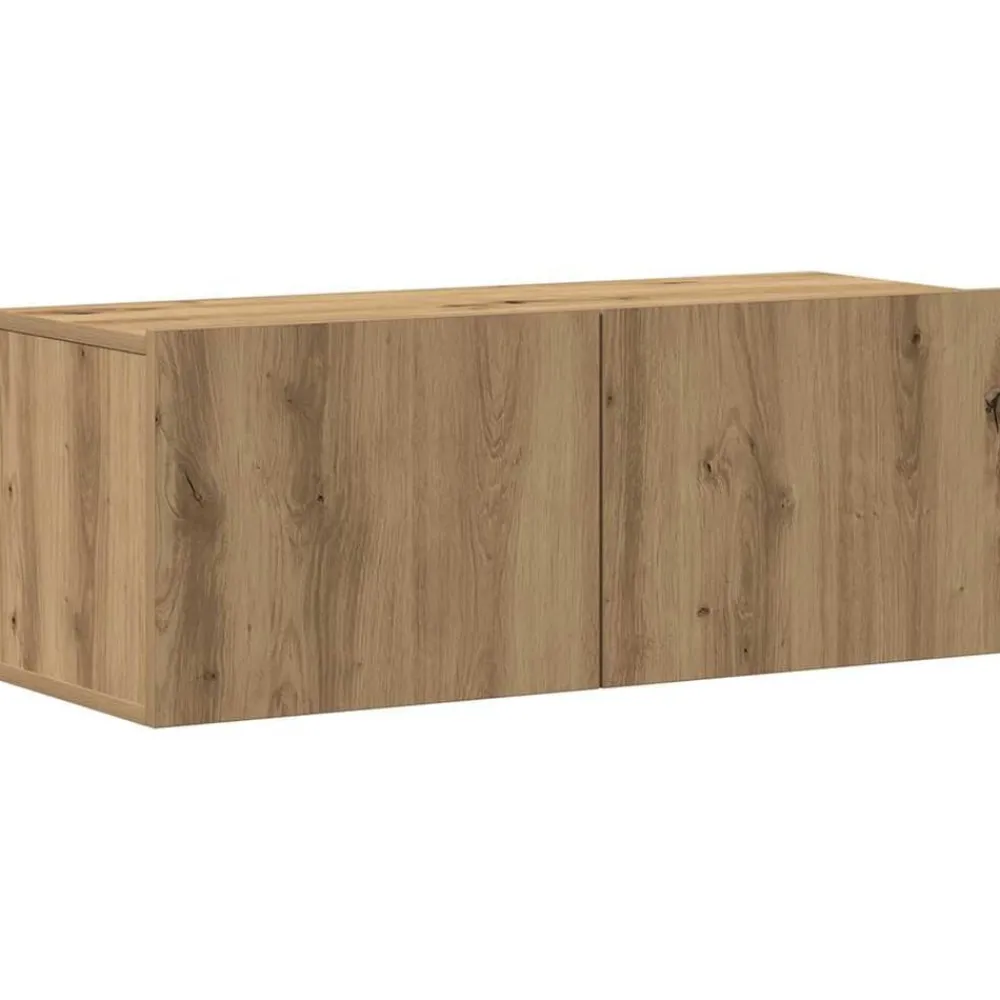 vidaXL Muebles Tv-Mueble para TV de pared madera contrachapada artesanal 5 piezas