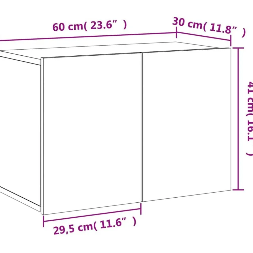 vidaXL Muebles Tv-Mueble para TV de pared 60x30x41 cm