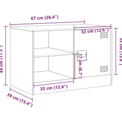 vidaXL Mueble para TV de acero 67x39x44 cm Amarillo mostaza Best