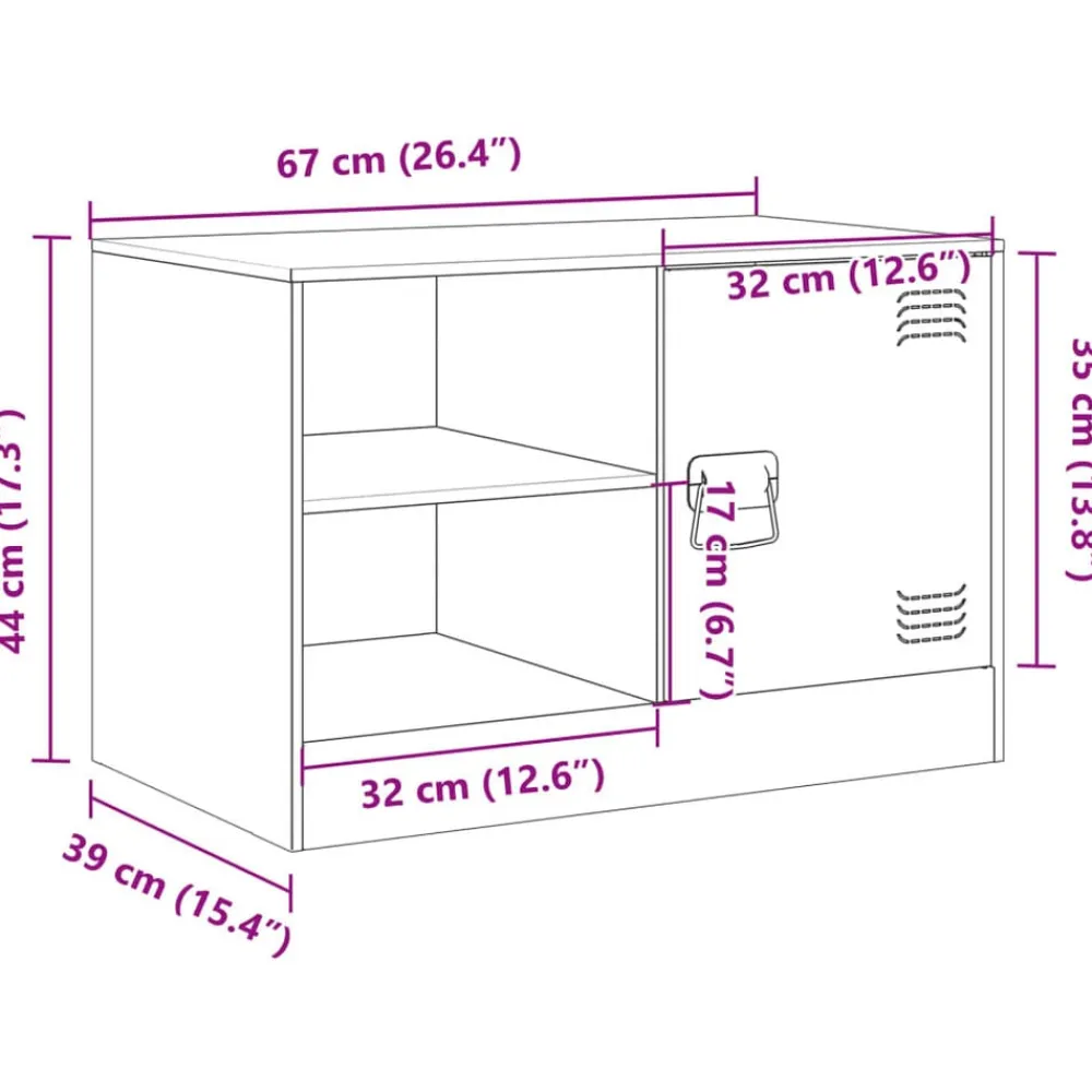 vidaXL Mueble para TV de acero 67x39x44 cm Amarillo mostaza Best