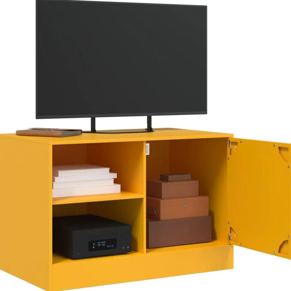 vidaXL Mueble para TV de acero 67x39x44 cm Amarillo mostaza Best