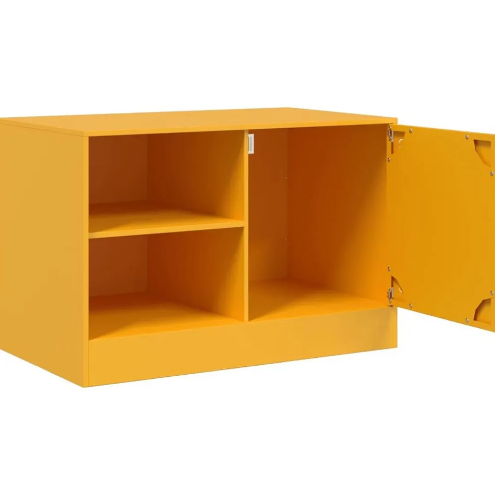 vidaXL Mueble para TV de acero 67x39x44 cm Amarillo mostaza Best