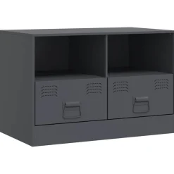 vidaXL Muebles Tv-Mueble para TV de acero gris 67x39x44 cm