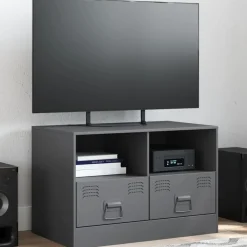 vidaXL Muebles Tv-Mueble para TV de acero gris 67x39x44 cm