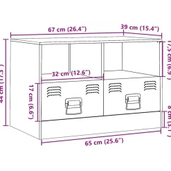 vidaXL Muebles Tv-Mueble para TV de acero gris 67x39x44 cm