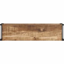 vidaXL Mueble para TV de madera maciza de mango rugosa 120x30x40 cm Negro Outlet