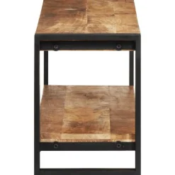 vidaXL Mueble para TV de madera maciza de mango rugosa 120x30x40 cm Negro Outlet