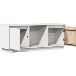 vidaXL Mueble para TV de madera maciza de pino 110,5x35x44 cm Blanco Sale