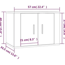 vidaXL Mueble para TV de pared roble marrón 57x34,5x40 cm Marr&oacute;n roble