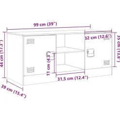 vidaXL Muebles Tv-Mueble para TV de acero 99x39x44 cm