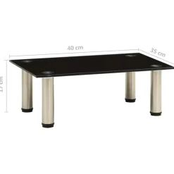 vidaXL Mueble para TV de vidrio templado 40x35x17 cm Negro Best
