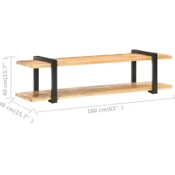 vidaXL Muebles Tv-Mueble para TV de madera maciza de mango rugosa 160x40x40 cm