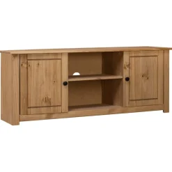 vidaXL Mueble para TV de madera maciza pino estilo Panamá 120x40x50 cm Marr&oacute;n New